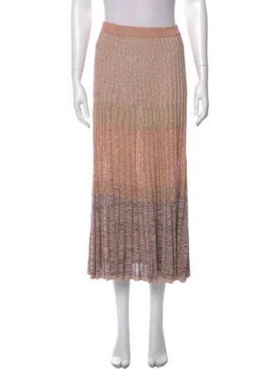 Pre-owned Zimmermann Striped Midi Length Skirt In Neutral