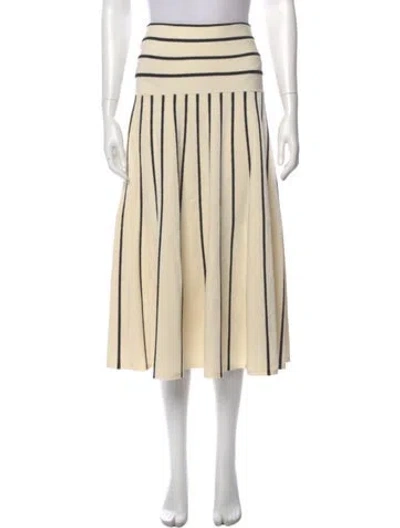 Pre-owned Zimmermann Striped Midi Length Skirt In Neutral
