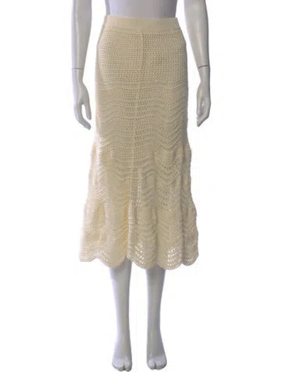 Pre-owned Zimmermann Striped Midi Length Skirt In Neutral