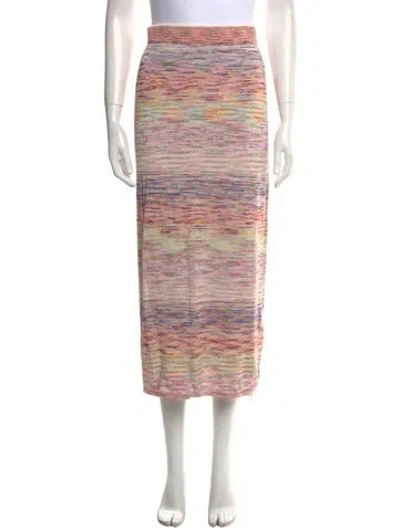 Pre-owned Zimmermann Striped Midi Length Skirt In Pink