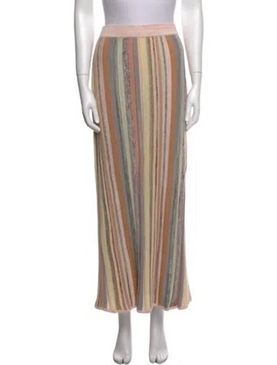 Pre-owned Zimmermann Striped Midi Length Skirt In Pink