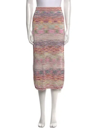 Pre-owned Zimmermann Striped Midi Length Skirt In Pink
