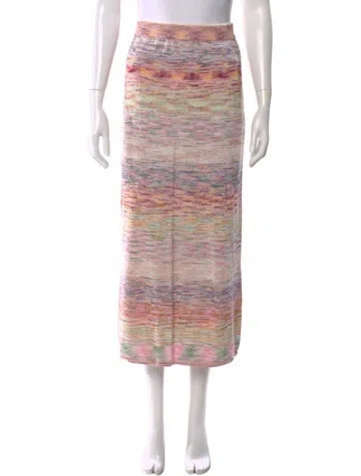 Pre-owned Zimmermann Striped Midi Length Skirt In Pink