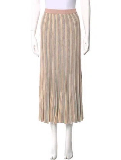 Pre-owned Zimmermann Striped Midi Length Skirt In Pink