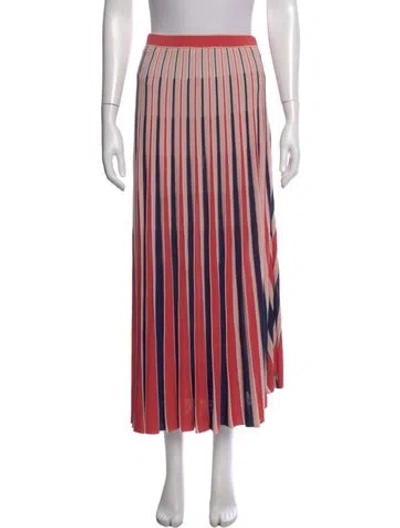 Pre-owned Zimmermann Striped Midi Length Skirt In Pink