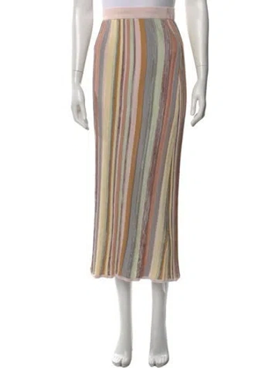 Pre-owned Zimmermann Striped Midi Length Skirt In Pink