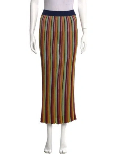 Pre-owned Zimmermann Striped Midi Length Skirt W/ Tags In Multi