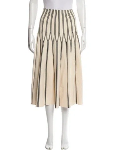 Pre-owned Zimmermann Striped Midi Length Skirt W/ Tags In Neutral