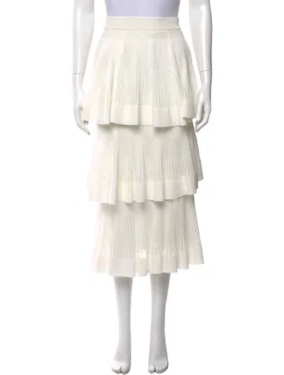 Pre-owned Zimmermann Striped Midi Length Skirt In White