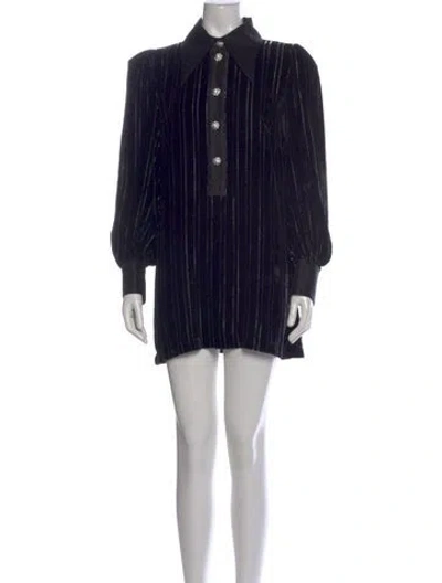 Pre-owned Zimmermann Striped Mini Dress In Black