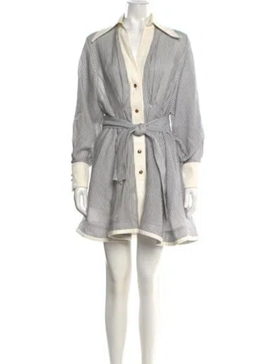 Pre-owned Zimmermann Striped Mini Dress In Neutral