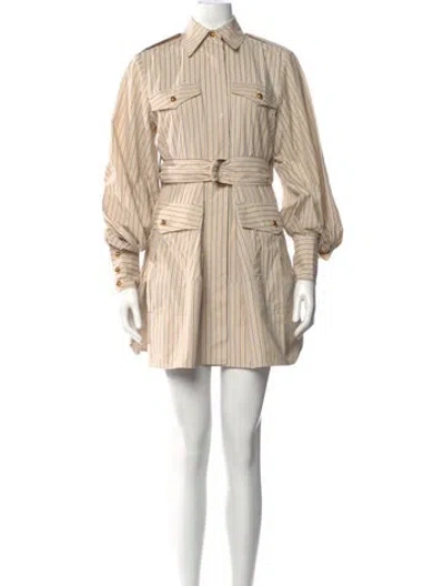 Pre-owned Zimmermann Striped Mini Dress In Neutral