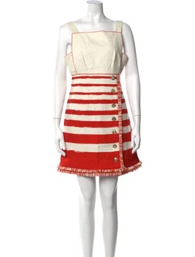 Pre-owned Zimmermann Striped Mini Dress In Neutral