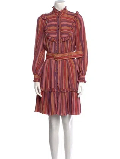 Pre-owned Zimmermann Striped Mini Dress In Orange