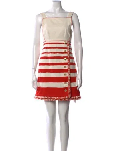 Pre-owned Zimmermann Striped Mini Dress In Orange