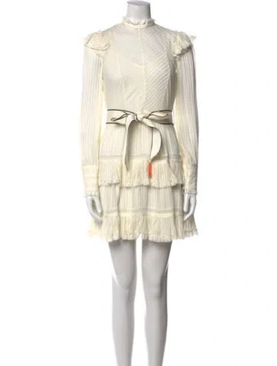 Pre-owned Zimmermann Striped Mini Dress In White