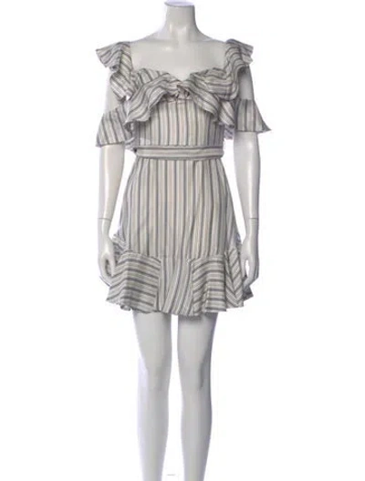 Pre-owned Zimmermann Striped Mini Dress In White
