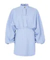 Zimmermann Drawstring Stripe Mini Dress Hydrangea Stripe In Blue