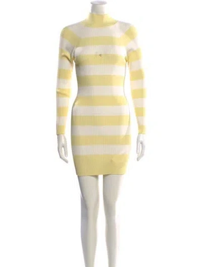 Pre-owned Zimmermann Striped Mini Dress In Yellow