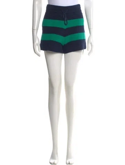 Pre-owned Zimmermann Striped Mini Shorts In Blue