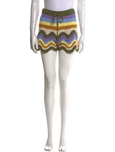 Pre-owned Zimmermann Striped Mini Shorts In Neutral