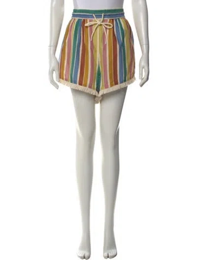 Pre-owned Zimmermann Striped Mini Shorts In Neutral