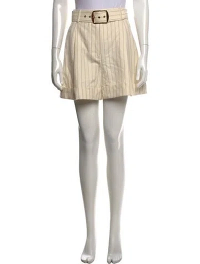 Pre-owned Zimmermann Striped Mini Shorts In Neutrals