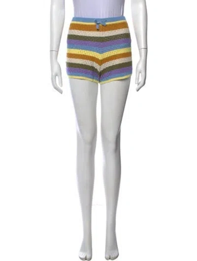 Pre-owned Zimmermann Striped Mini Shorts In Pink
