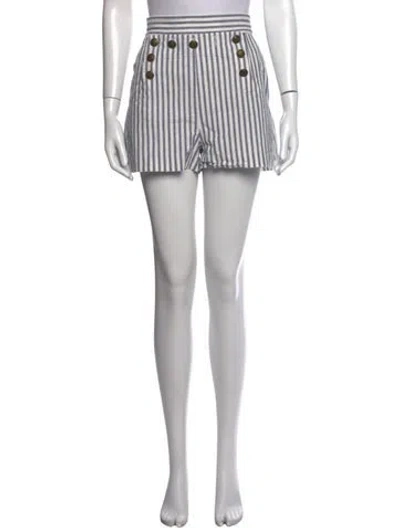 Pre-owned Zimmermann Striped Mini Shorts In White