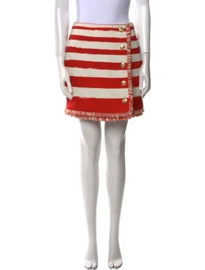 Pre-owned Zimmermann Striped Mini Skirt In Orange