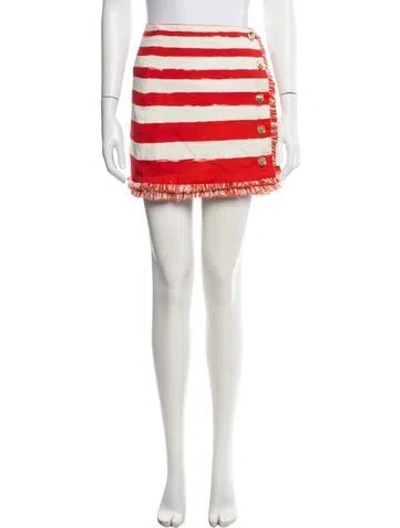 Pre-owned Zimmermann Striped Mini Skirt In Orange