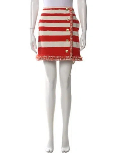 Pre-owned Zimmermann Striped Mini Skirt In Orange