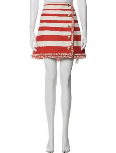 Pre-owned Zimmermann Striped Mini Skirt In Orange
