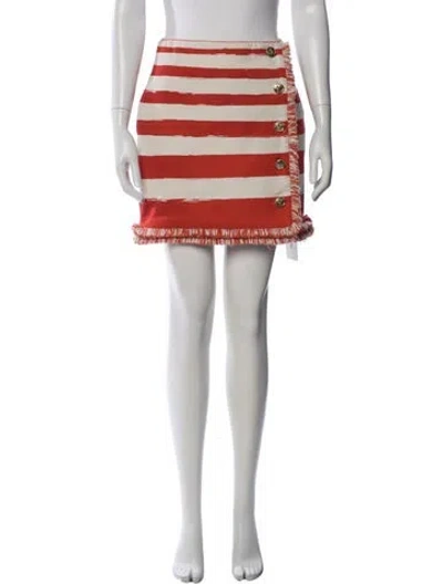 Pre-owned Zimmermann Striped Mini Skirt In Orange
