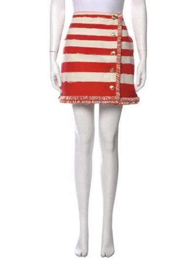 Pre-owned Zimmermann Striped Mini Skirt In Red