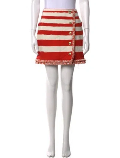 Pre-owned Zimmermann Striped Mini Skirt In Red