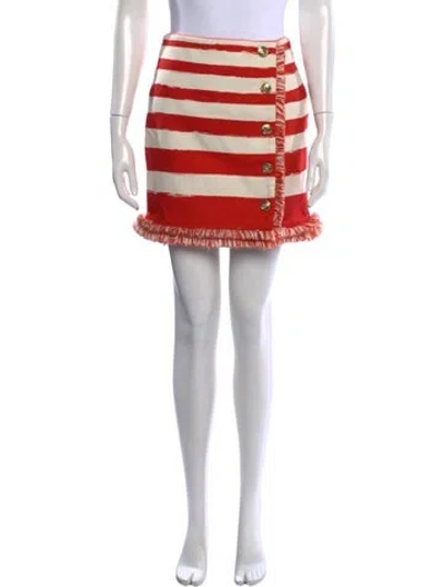 Pre-owned Zimmermann Striped Mini Skirt In Red
