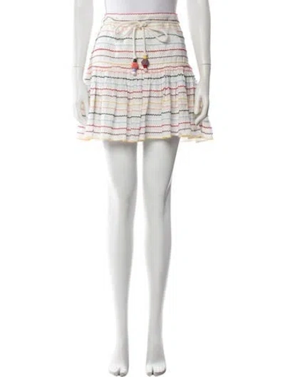 Pre-owned Zimmermann Striped Mini Skirt In White