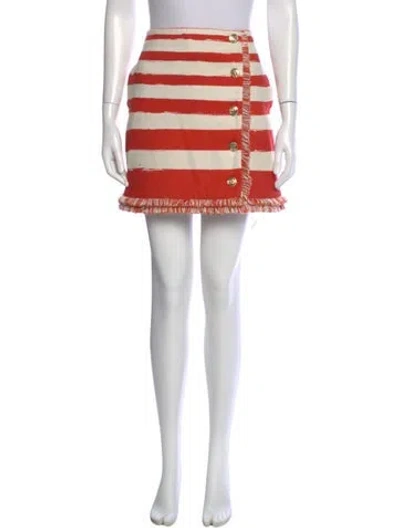 Pre-owned Zimmermann Striped Mini Skirt In White
