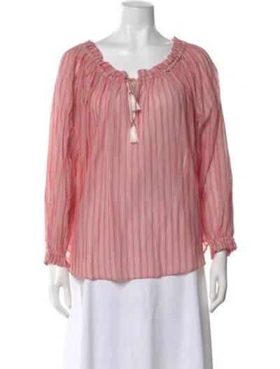 Pre-owned Zimmermann Striped Off-the-shoulder Blouse In Multi
