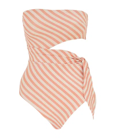 Zimmermann Striped One Piece Swimsuit In Pink