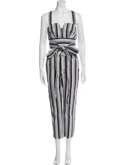 Pre-owned Zimmermann Striped Pant Set In White