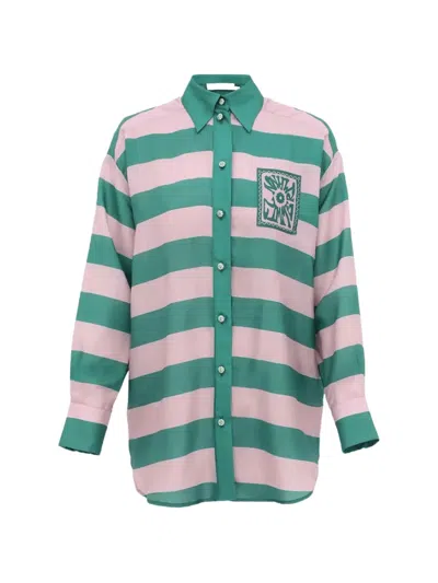 Zimmermann Striped Patch-detail Shirt In Multi