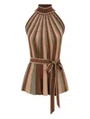 Zimmermann Striped-pattern Top In Brown