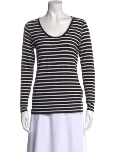 Pre-owned Zimmermann Striped Scoop Neck Top In Blue