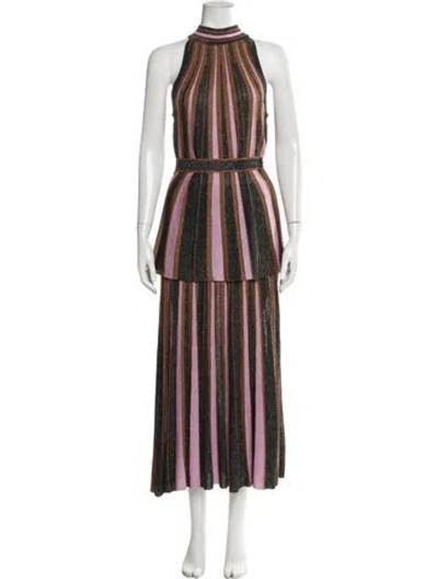 Pre-owned Zimmermann Striped Skirt Set In Brown