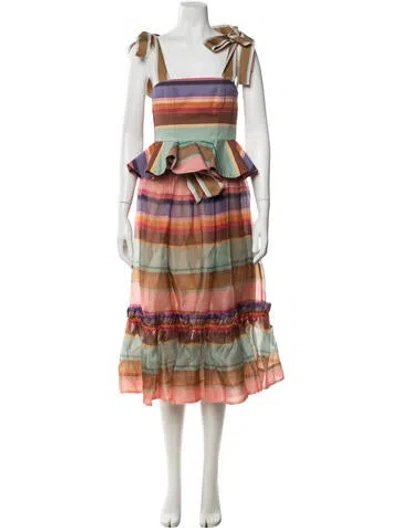 Pre-owned Zimmermann Striped Skirt Set In Multi