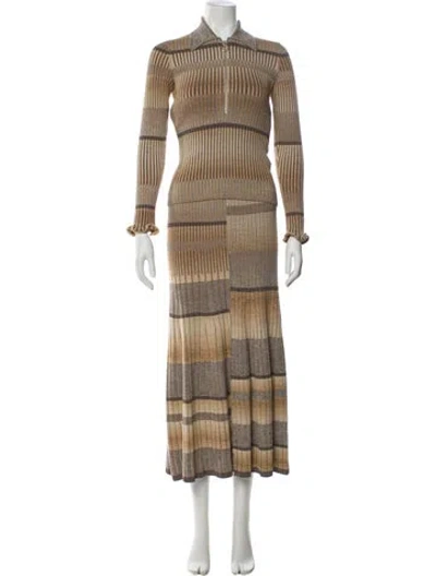 Pre-owned Zimmermann Striped Skirt Set In Neutral