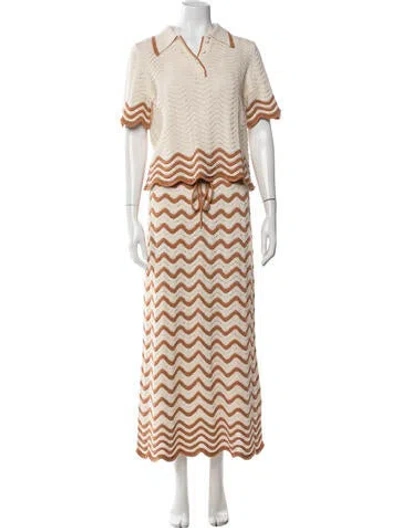 Pre-owned Zimmermann Striped Skirt Set In Neutral