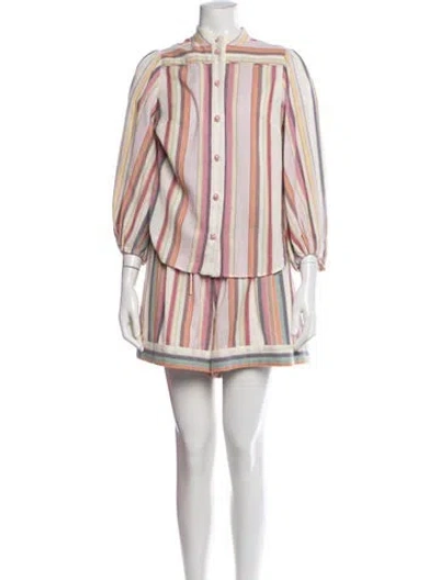 Pre-owned Zimmermann Striped Skirt Set In Neutral